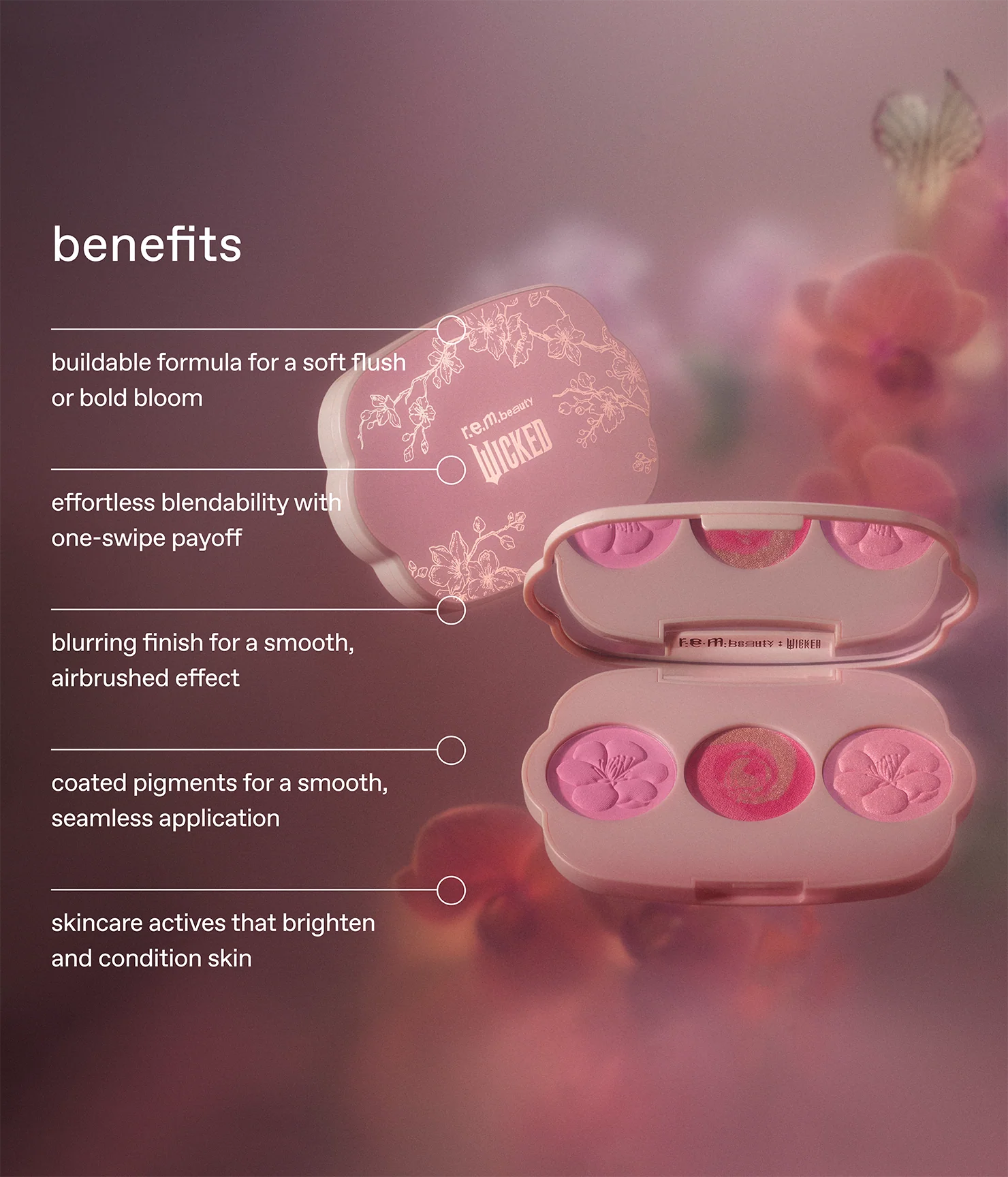 r.e.m. beauty x Wicked: For Good Cherry Blossom Blush Palette - Image 8