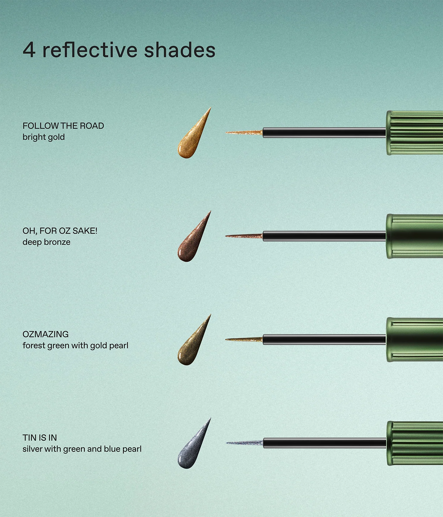r.e.m. beauty x Wicked: For Good Emerald City Metallic Eyeliner Set - Image 3