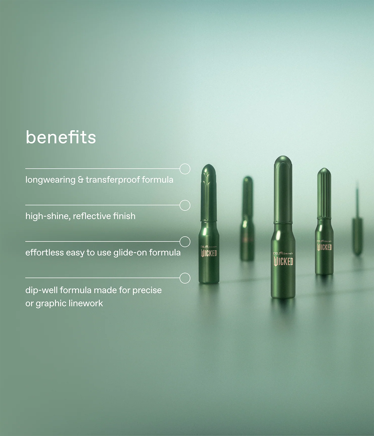 r.e.m. beauty x Wicked: For Good Emerald City Metallic Eyeliner Set - Image 5